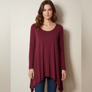 Soft Surroundings Deep Red Tunic Top